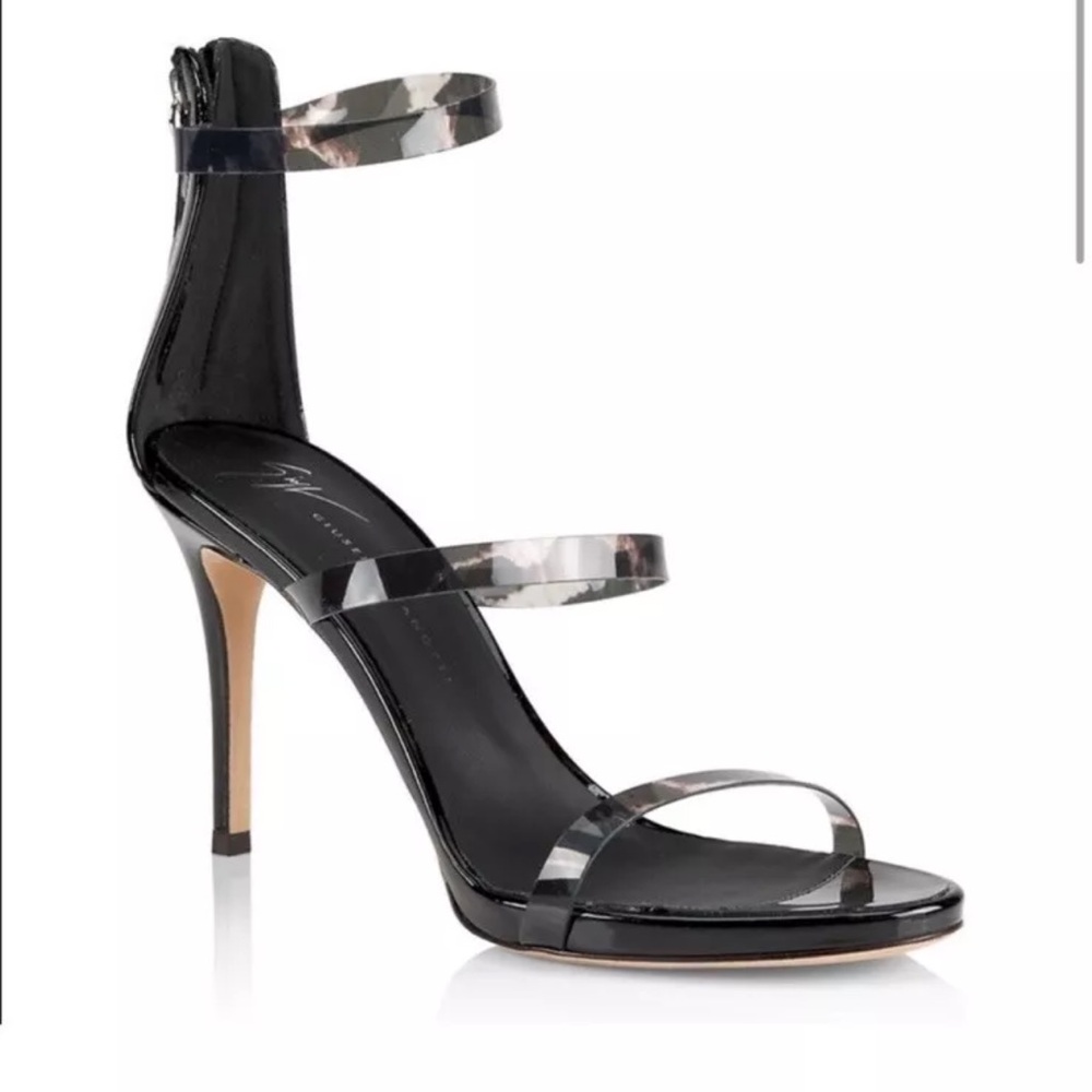 GIUSEPPE ZANOTTI Harmony Leopard Vinyl
PVC Sandals Heels 38 NEW w/box